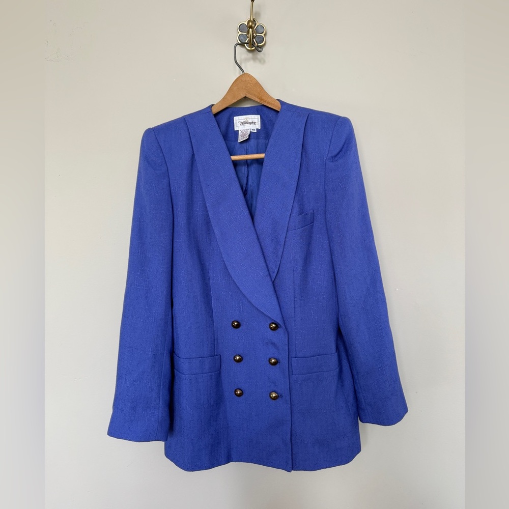 Vintage Jacket | Worthington Blue Double-Breasted Blazer | Size 10